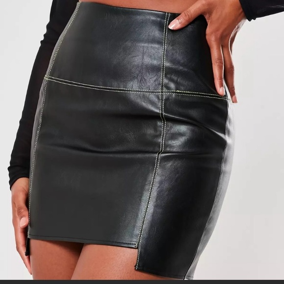 Missguided Faux Leather Mini Skirt - Picture 3 of 5